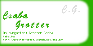 csaba grotter business card